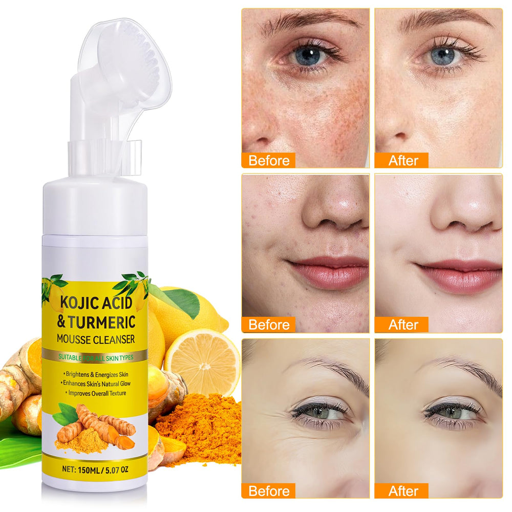 A r b c r n Kojic Acid Facial Cleanser foam close-up suggests gentle exfoliation for pores