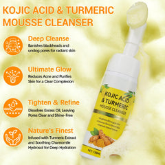 A r b c r n Turmeric Cleansing Mousse foam close-up showing smooth cleansing lather