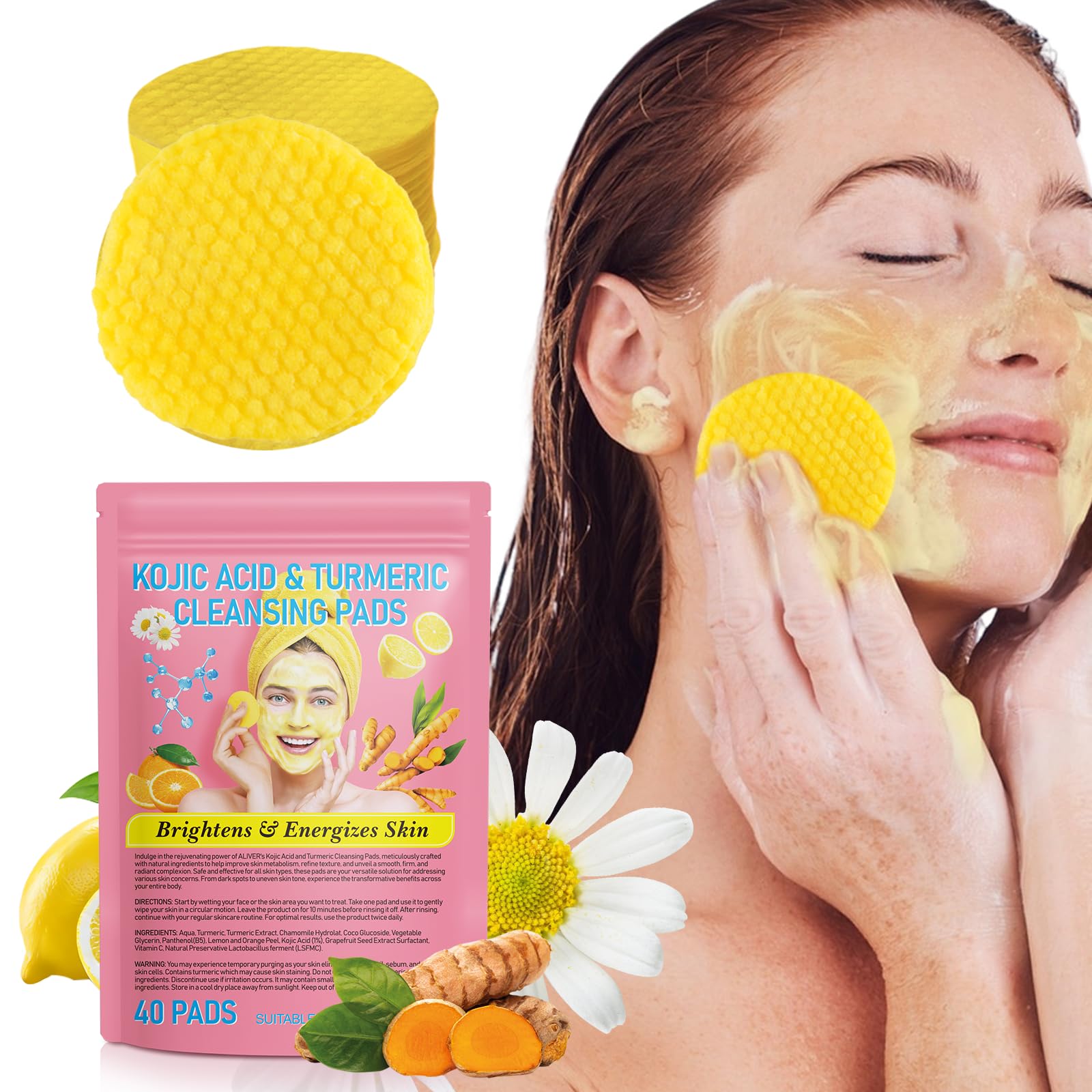 Arbcrn turmeric cleansing pad front-pack for quick daily cleansing.