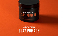Arcadian Grooming Clay Pomade packaging reflects premium design.