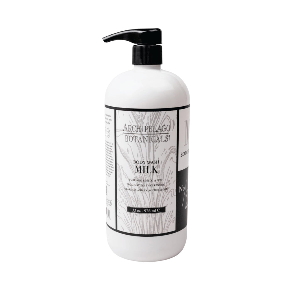 Archipelago Botanicals Milk Body Wash bottle front—hydrating cleanse for dry skin