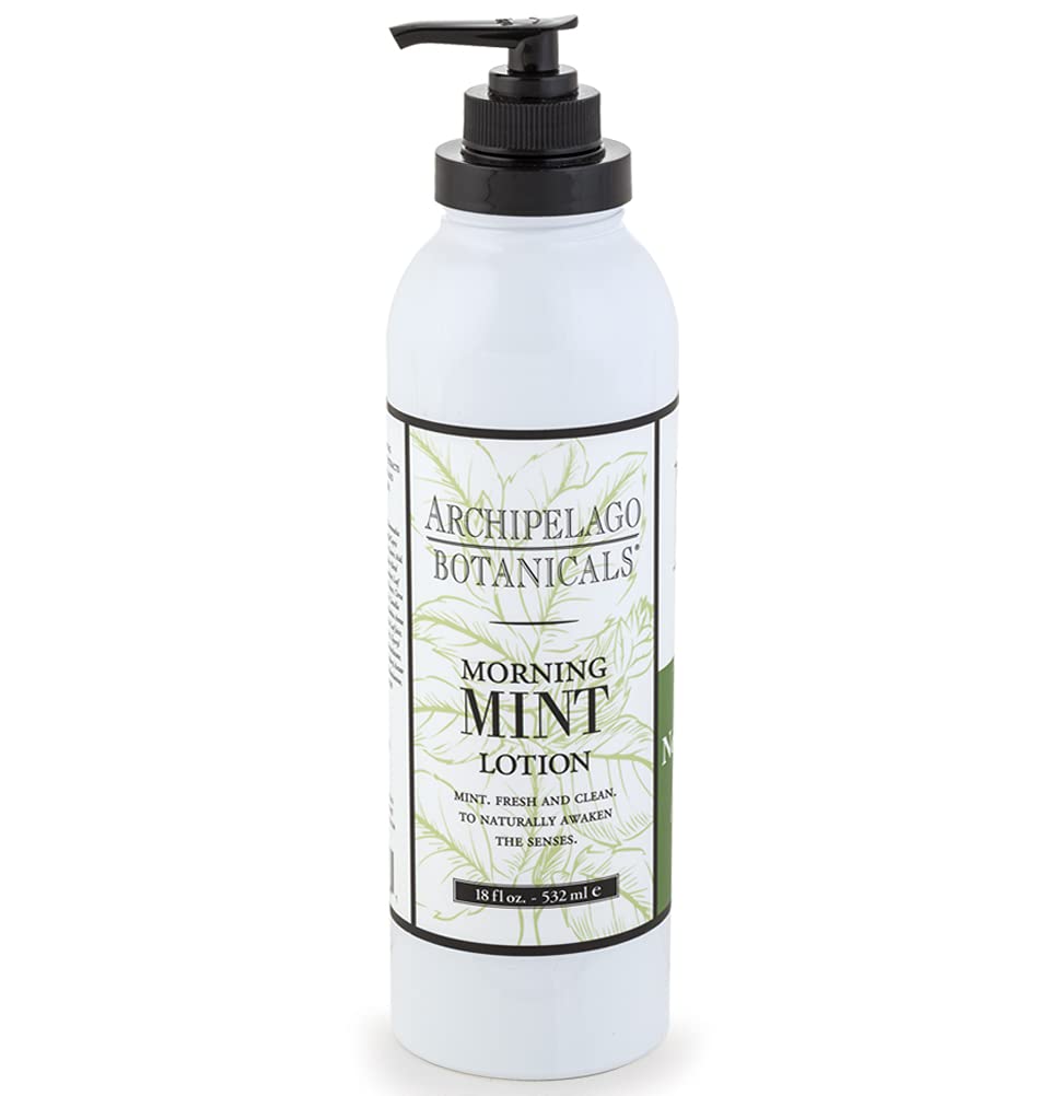Archipelago Botanicals Morning Mint Lotion bottle for daily hydration with light, non-greasy feel