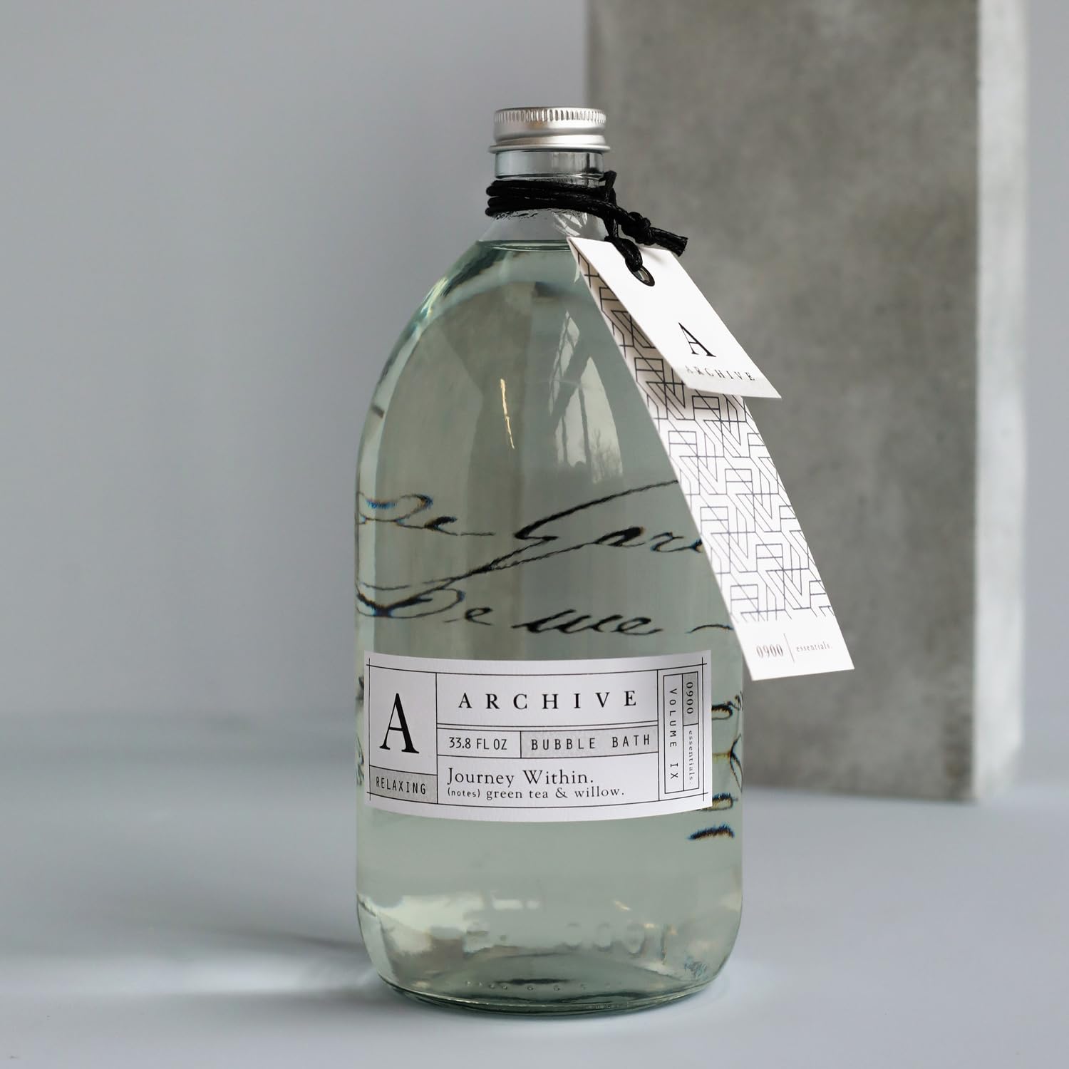 Archive Journey Within bubble bath bottle on shelf signals premium self care