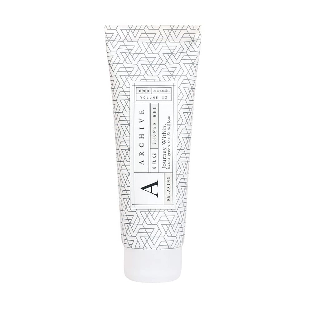 Archive Journey Within shower gel bottle close-up for hydrated, refreshed skin