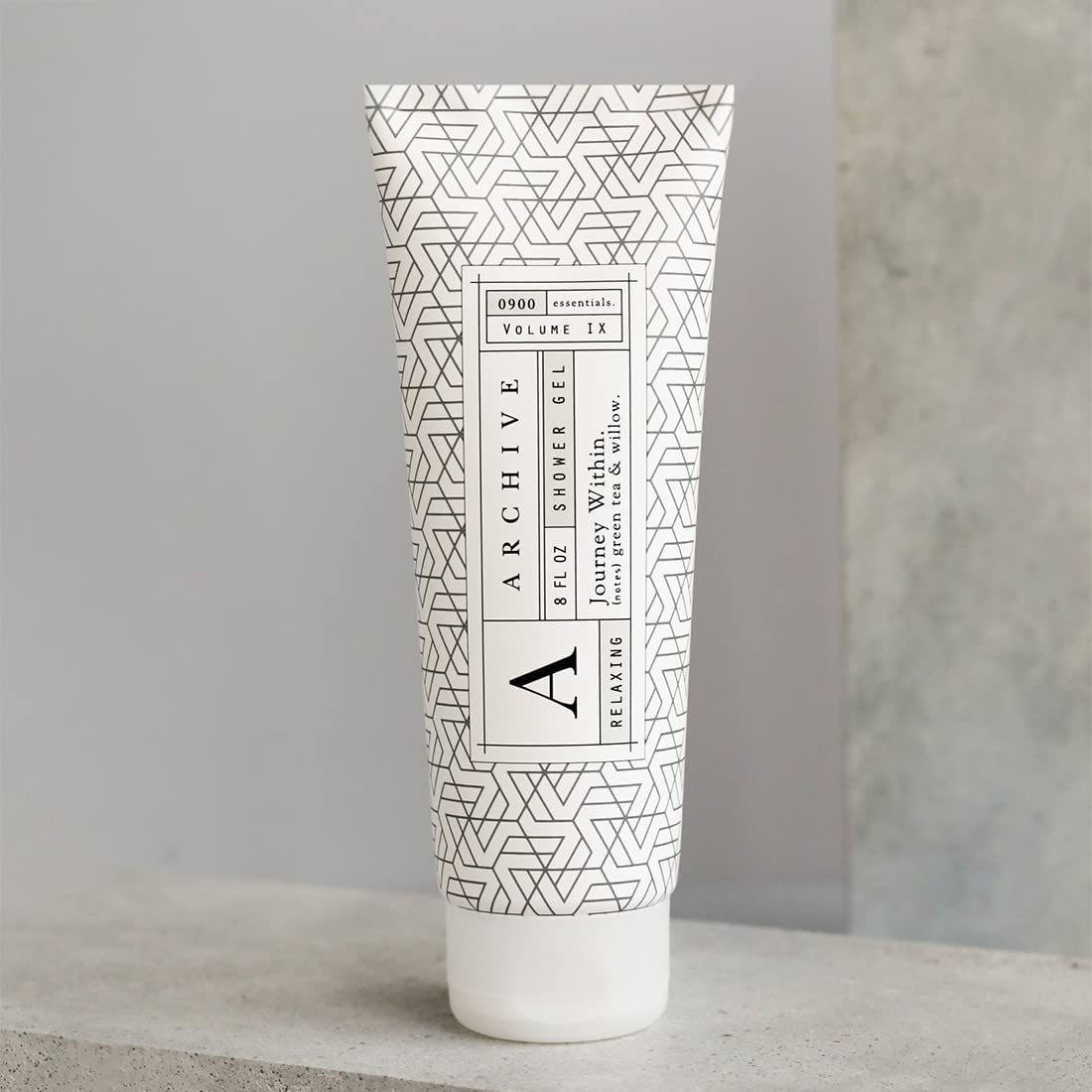 Archive Journey Within shower gel liquid pour showing a hydrating formula