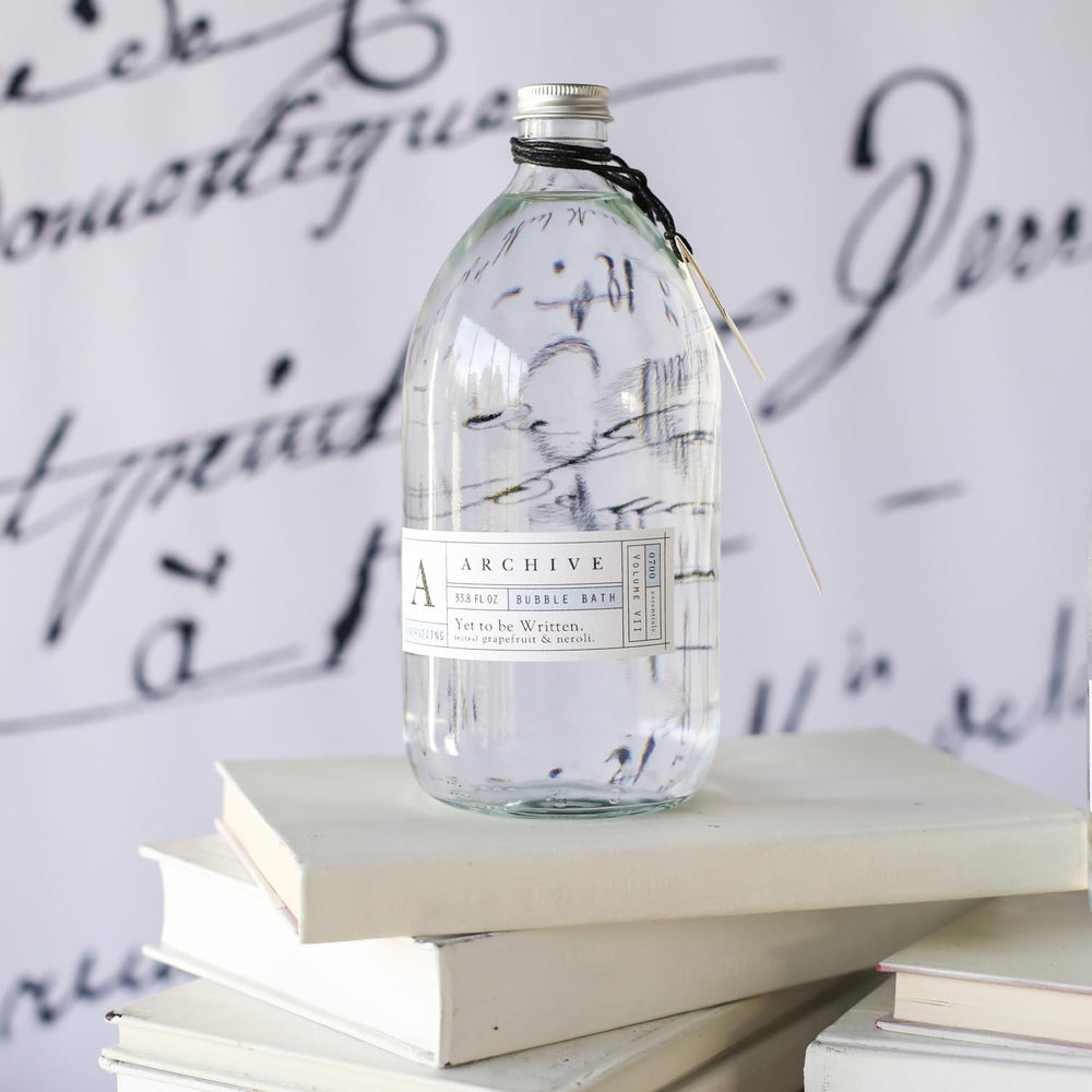 Archive Yet to be Written antique book label on the bottle