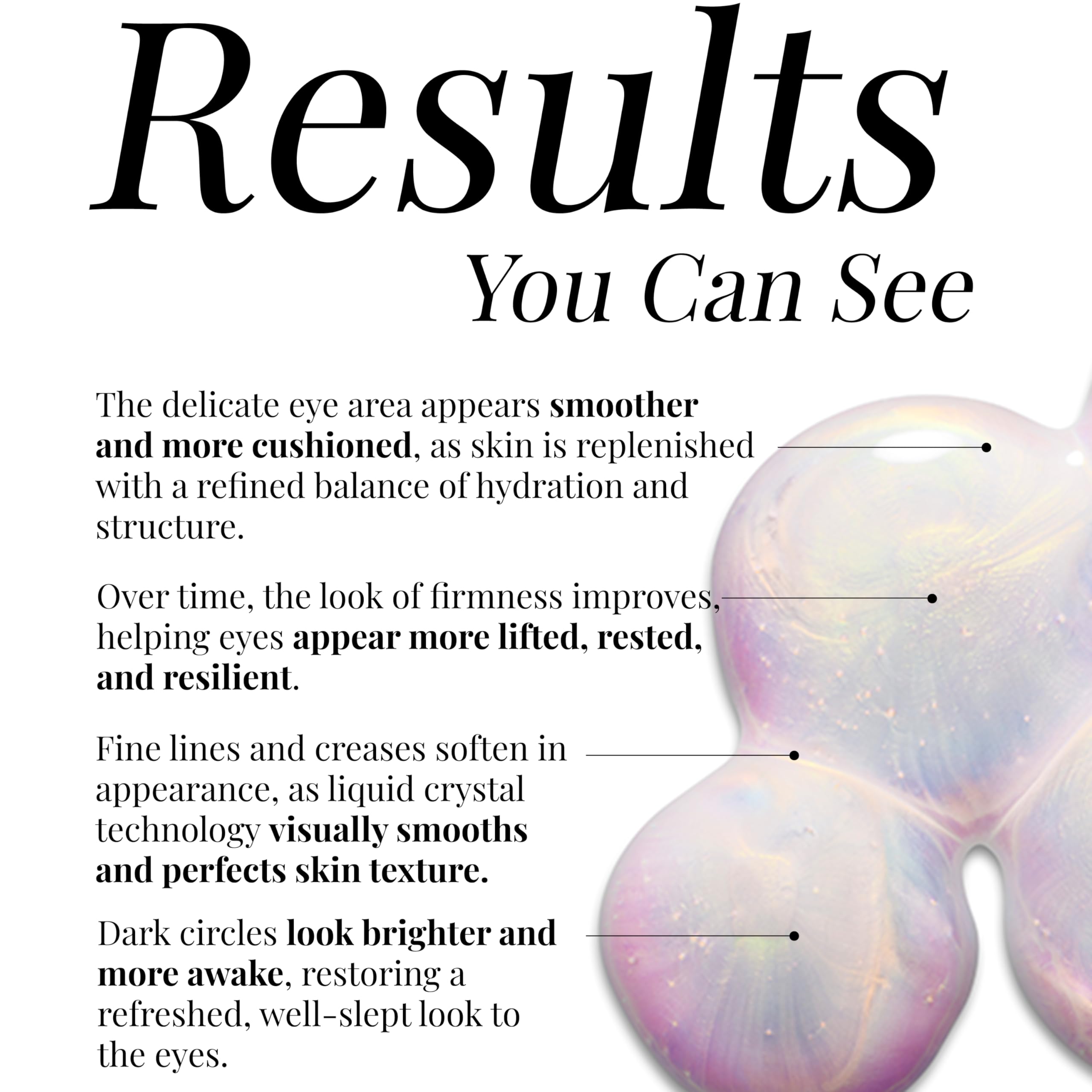 Ceramides and peptides in ARCONA Eye Dew Plus support elasticity and skin barrier