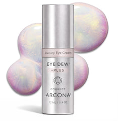 ARCONA Eye Dew Plus with liquid crystal texture cushions the skin for smooth application
