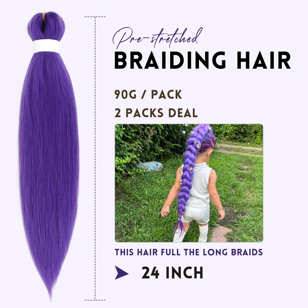 Arcpor long purple braiding hair extensions closeup reveals smooth fibers for seamless braids.