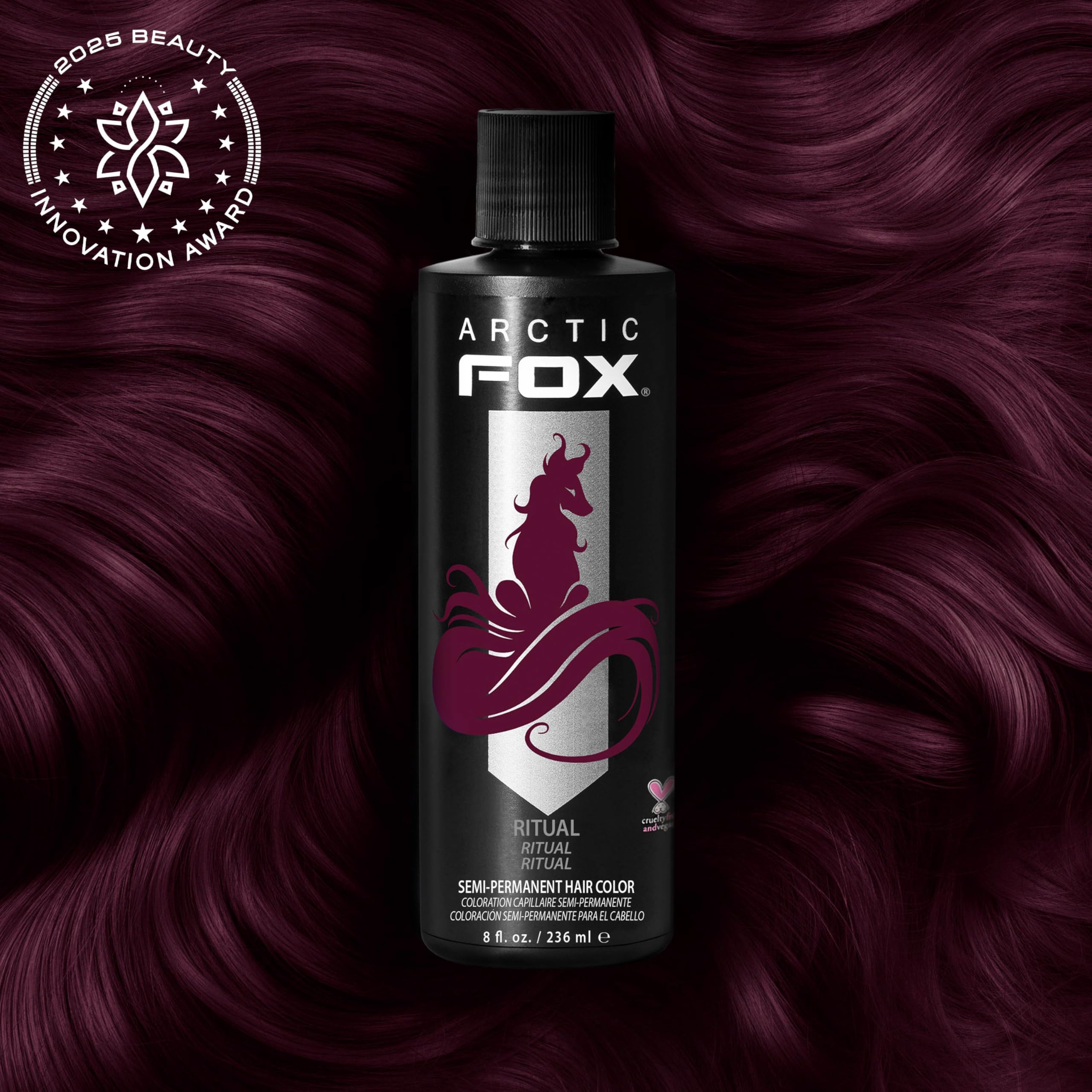 Arctic Fox burgundy swatches preview rich color results before dyeing.