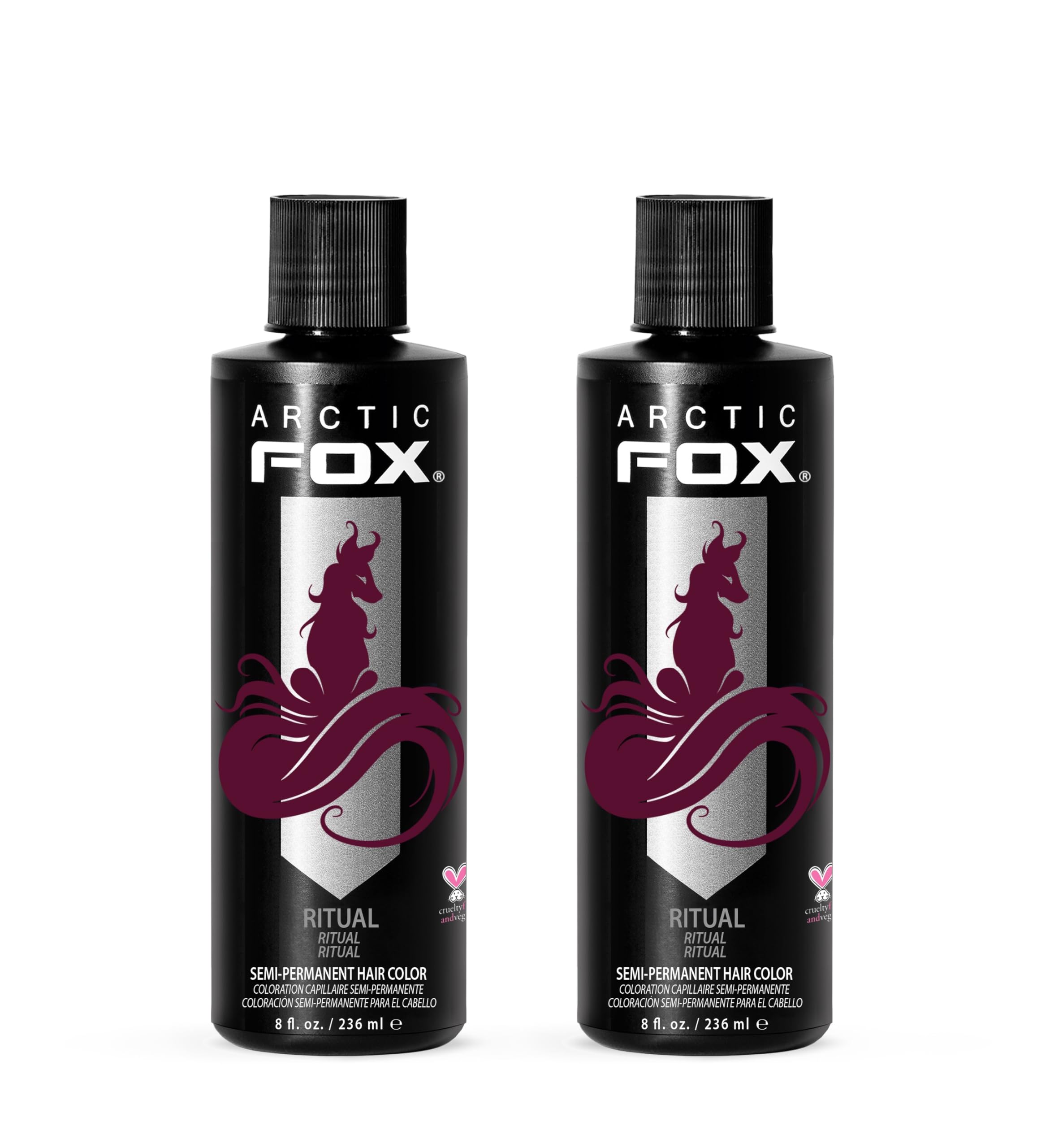 Arctic Fox burgundy dye bottle with conditioning for soft, vibrant hair.