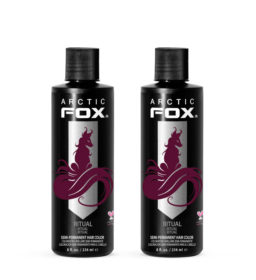 Arctic Fox burgundy dye bottle with conditioning for soft, vibrant hair.