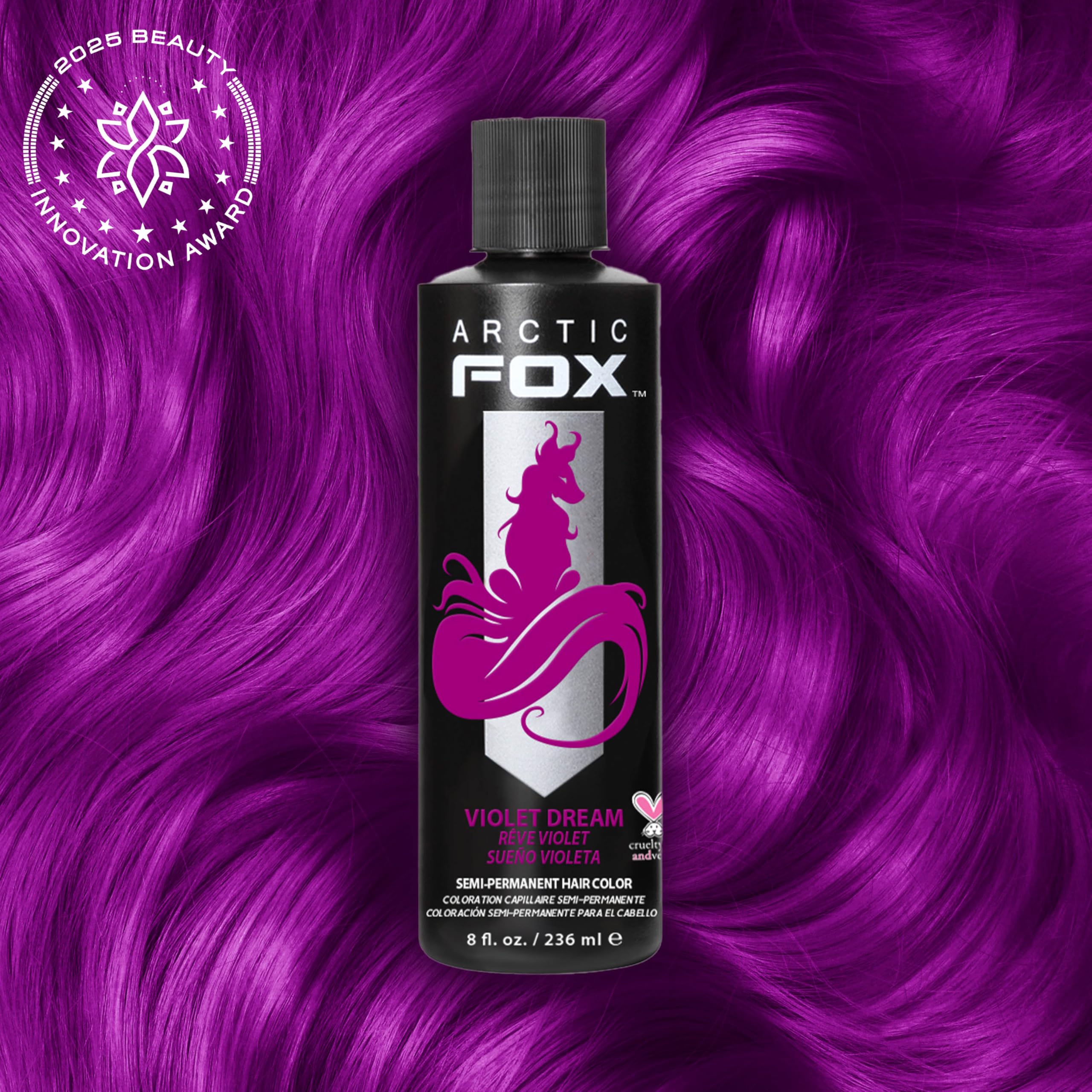 ARCTIC FOX Violet Dream color swatch demonstrates rich magenta undertones