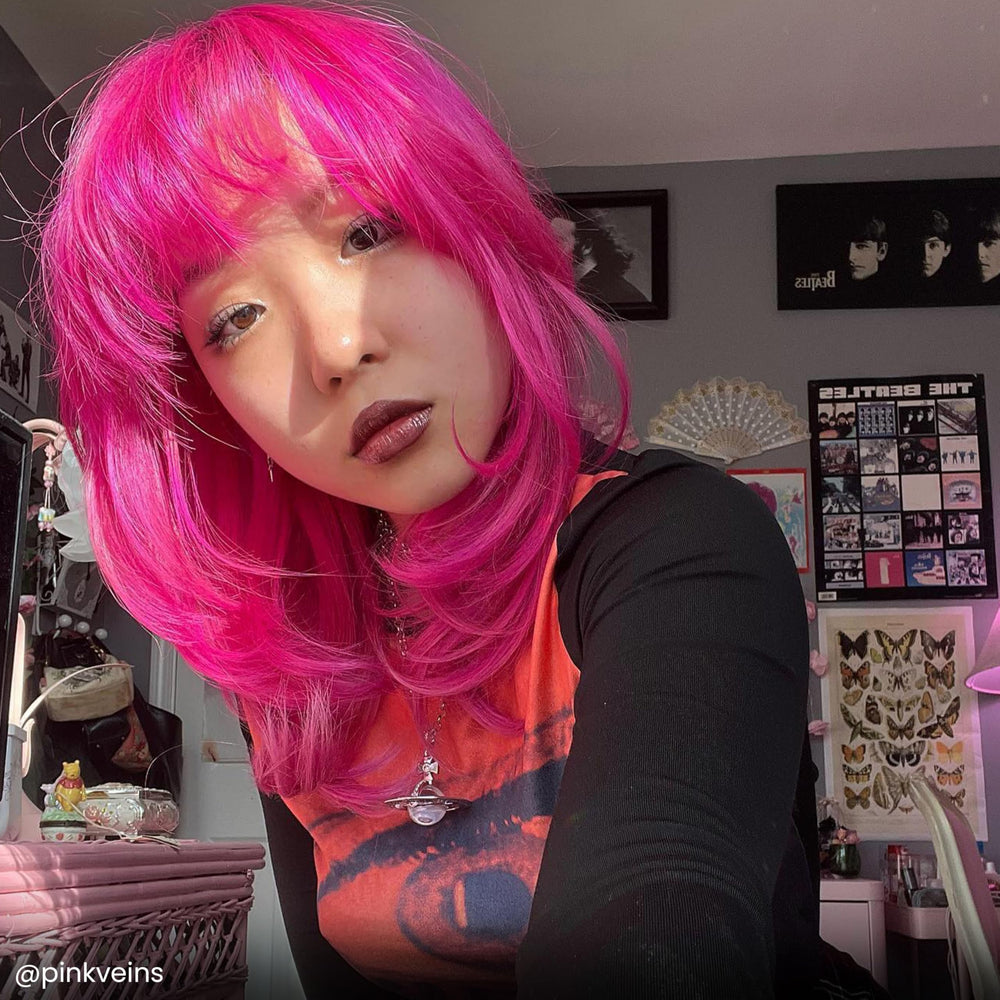 Arctic Fox Virgin Pink on hair provides conditioning during coloring.