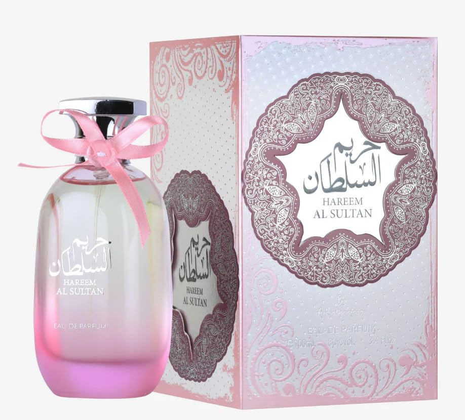 Hareem Sultan perfume bottle under soft light for daytime wear