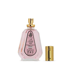 Ard Al Zaafaran Khususi heart notes: roses, vanilla and spices for a lush middle.