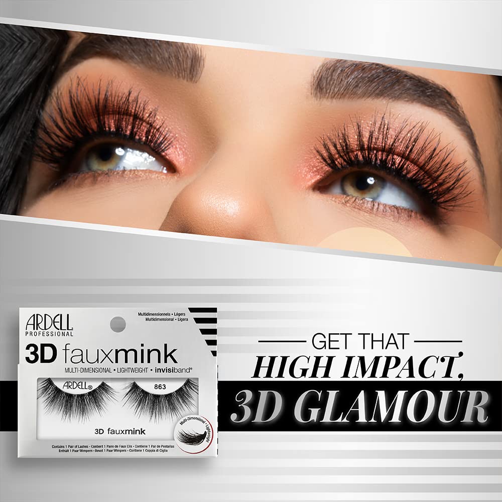Ardell 3D Faux Mink 863 lashes are lightweight and cruelty-free for comfort