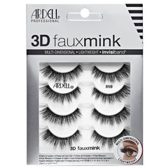 Ardell 3D Faux Mink Lashes Invisiband pack, lightweight and seamless for comfortable wear.
