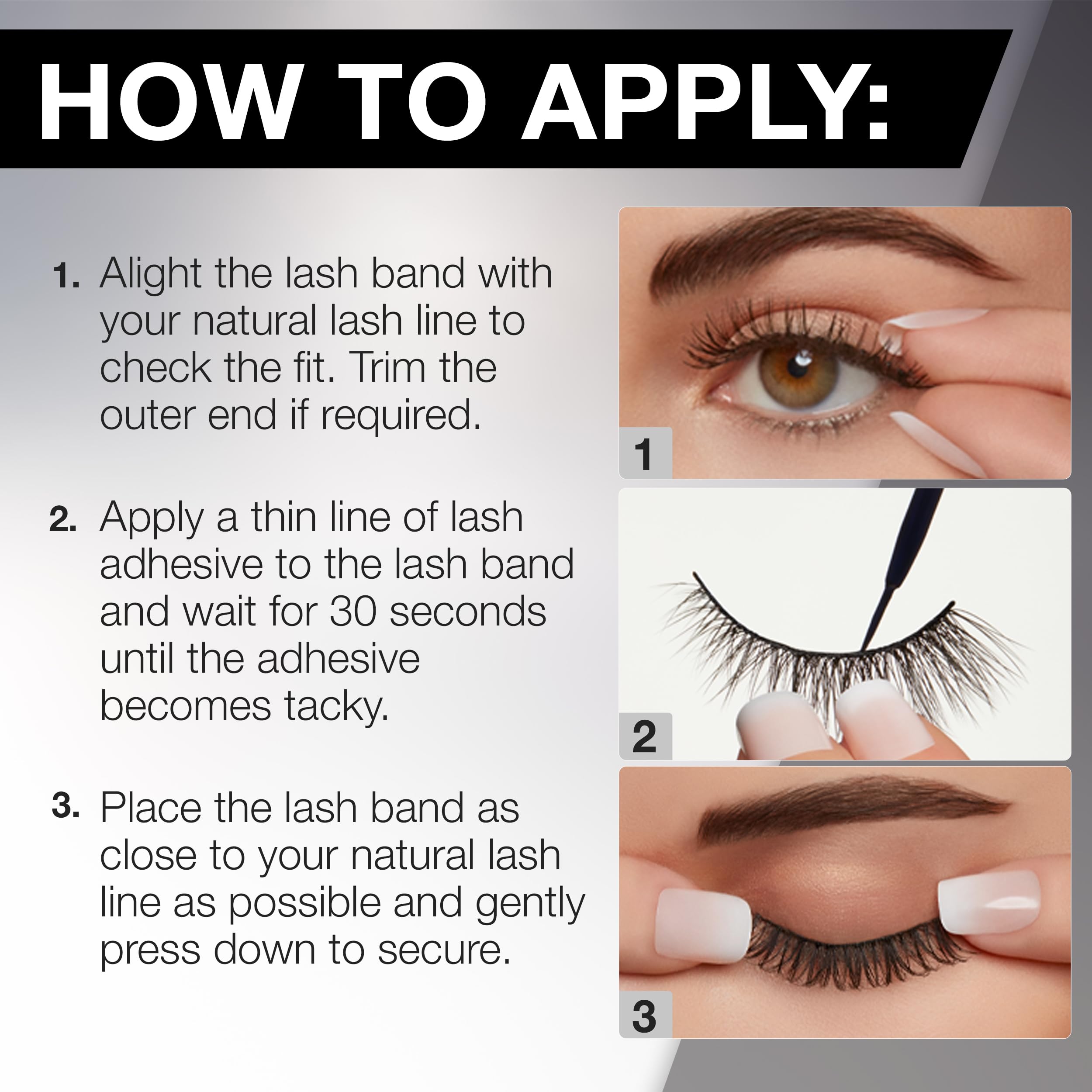 Ardell 3D Faux Mink Lashes knot-free Invisiband blends seamlessly for secure fit.