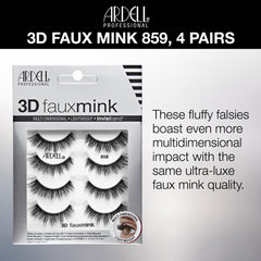 Ardell 3D Faux Mink Lashes with soft fibers for a mink-like, luxurious look.