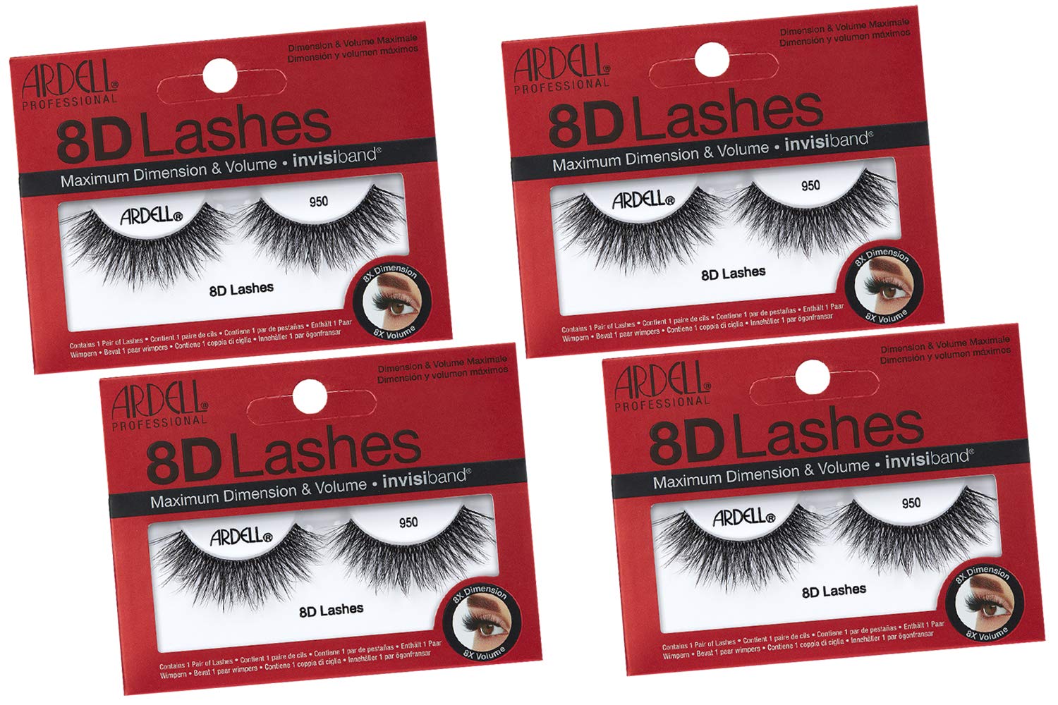 Ardell 8D Lashes 950 strip delivers dramatic, feathered volume for a bold evening look.