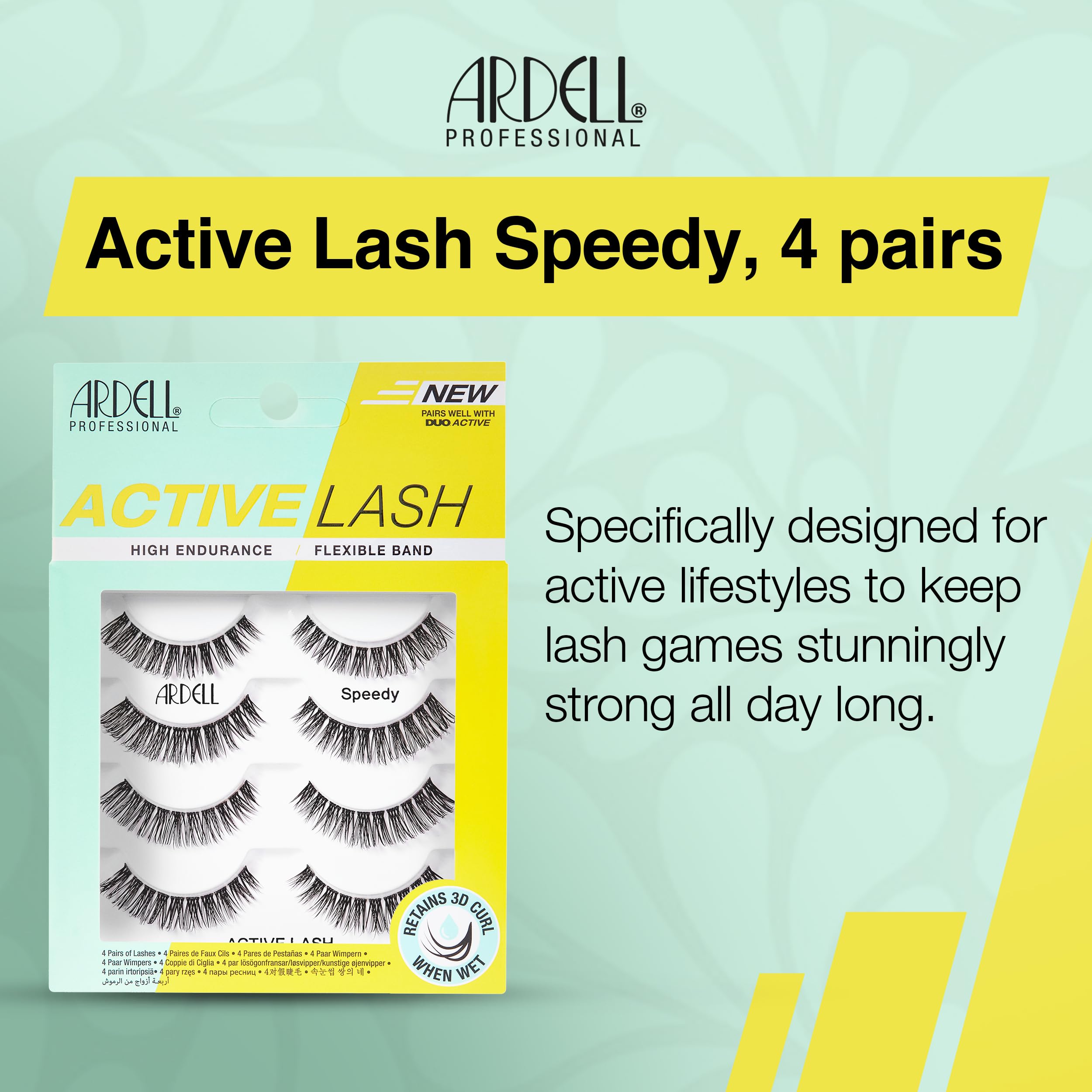 Ardell Active Lash 3D curl lift closeup showing defined lashes