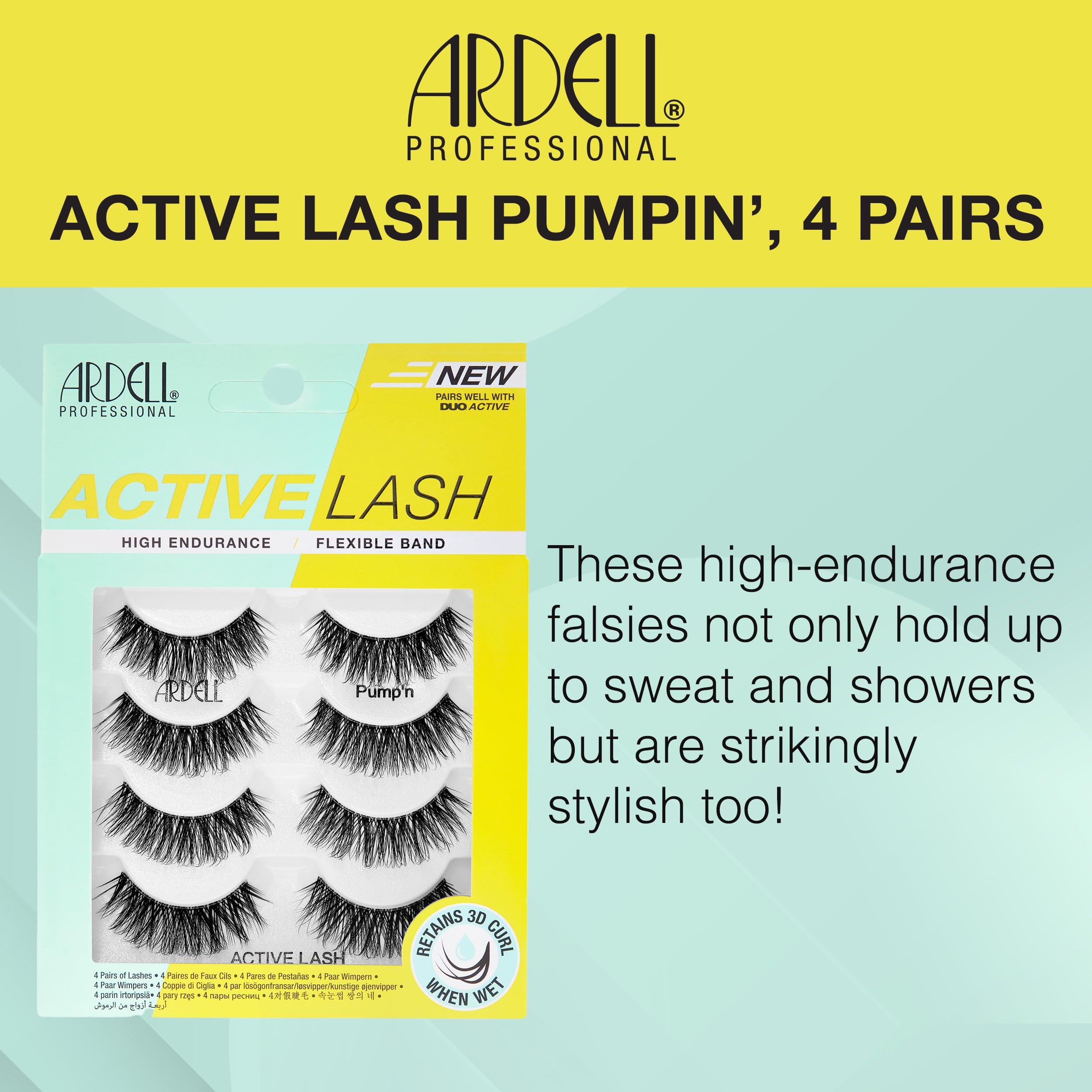 Ardell Active Lash Pump’n flexible band enables seamless, comfortable lids.