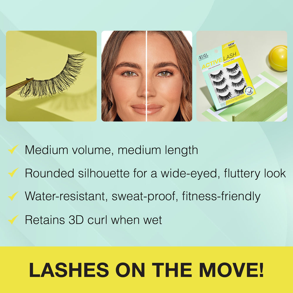Ardell Active Lash Pump’n sweat-proof design stays put during workouts.