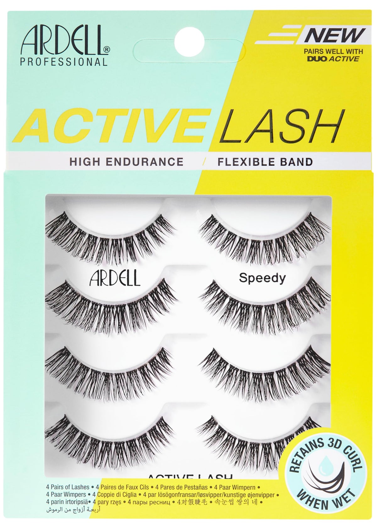 Ardell Active Lash outer corner flare for a subtle cat-eye look and long wear