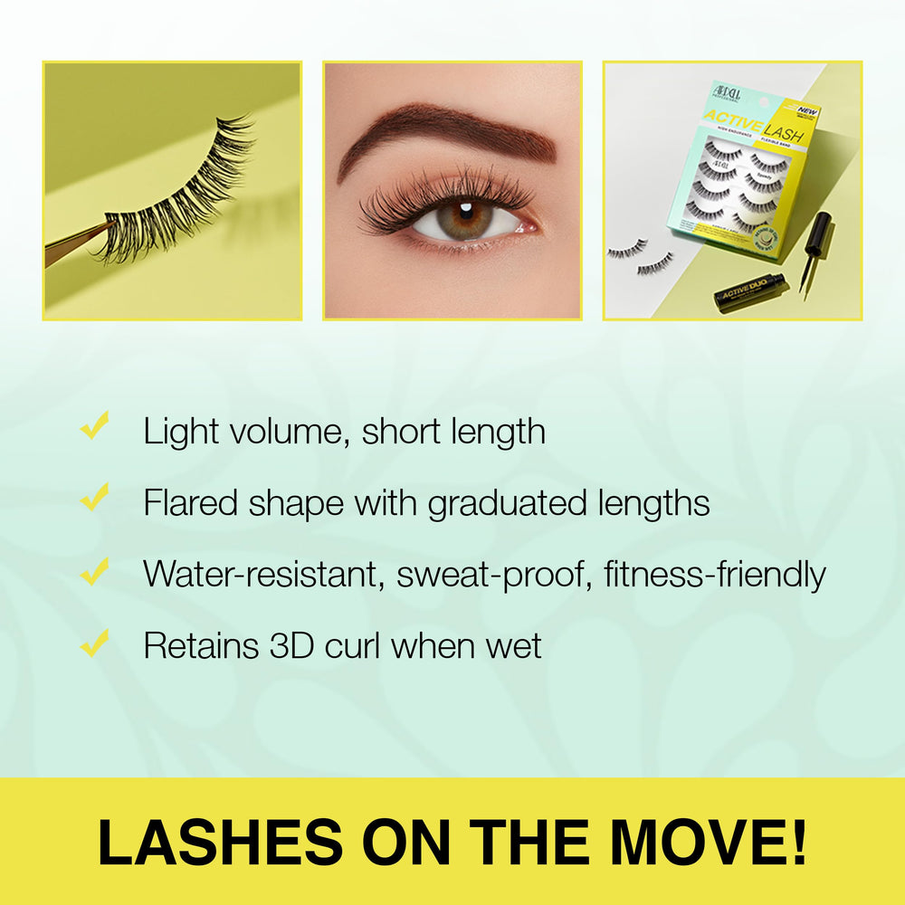Ardell Active Lash water-resistant strip lashes during wear test