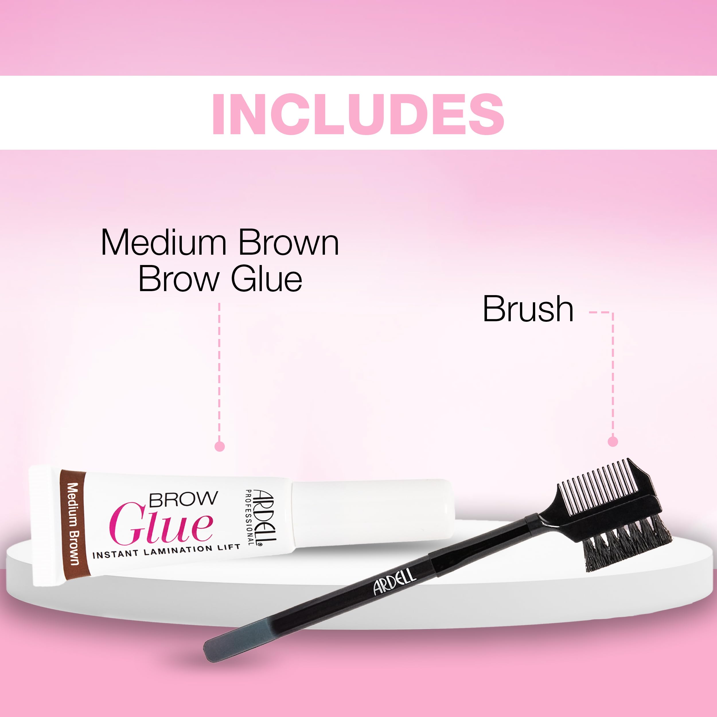 Ardell Brow Glue Medium Brown long-lasting hold for defined brows.