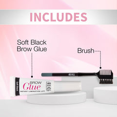 Ardell Brow Glue Soft Black in use for shaping and setting brows