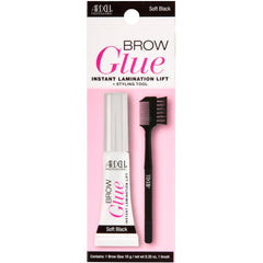 Ardell Brow Glue Soft Black with styling brush applies precisely for defined brows