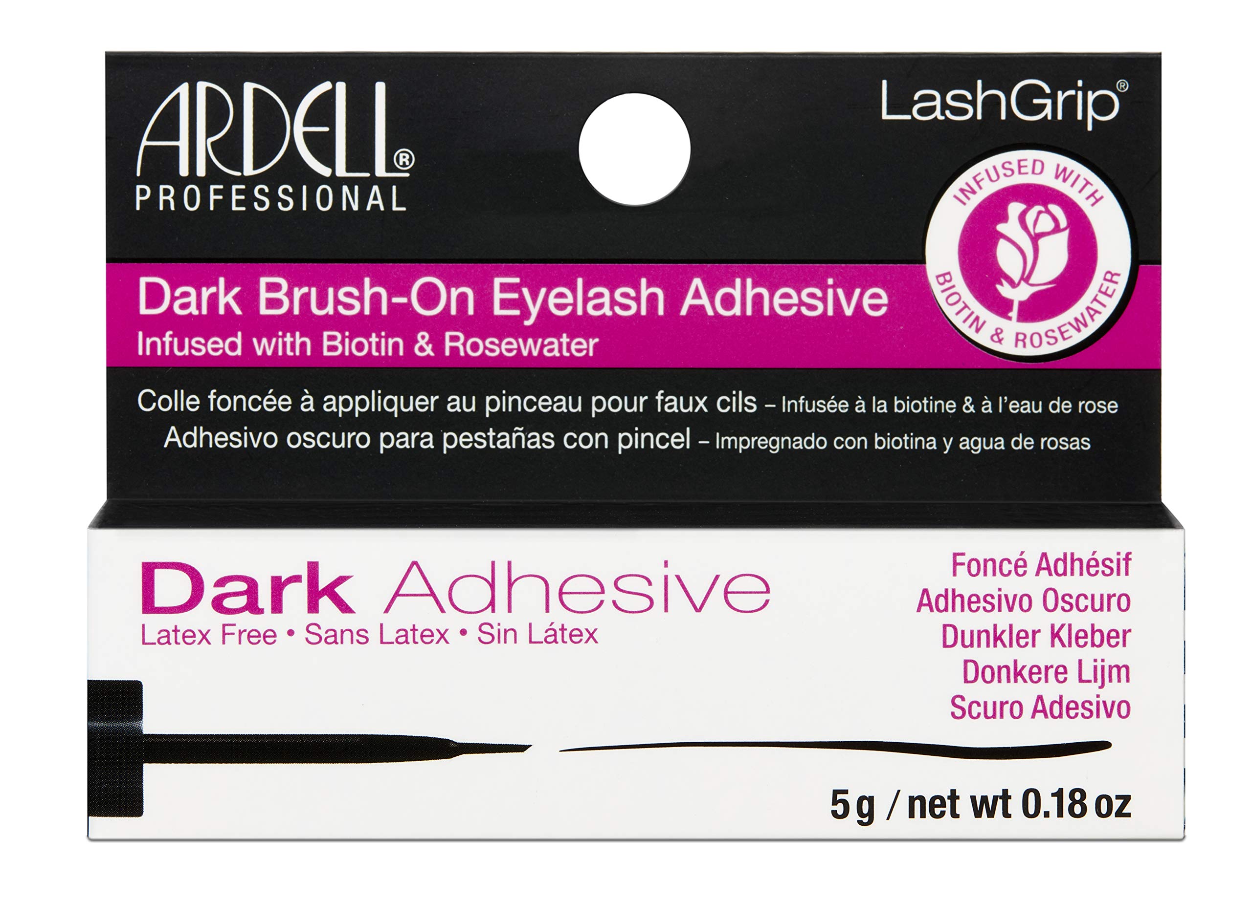 Ardell brush-on lash adhesive with dark finish and precision brush-tip for easy application