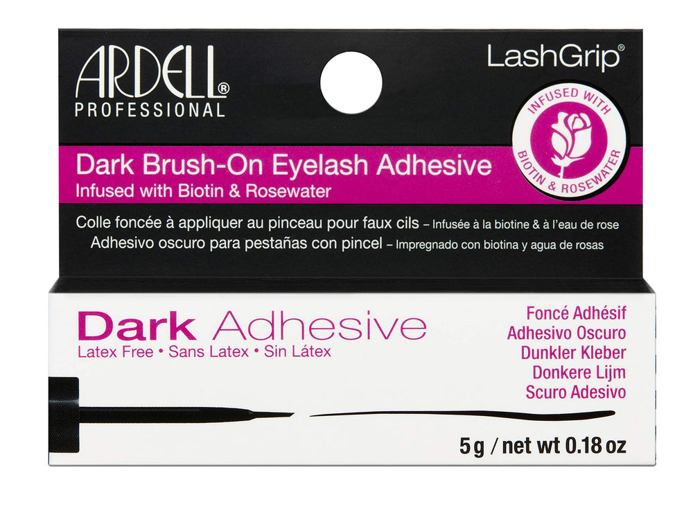 Ardell brush-on lash adhesive with dark finish and precision brush-tip for easy application