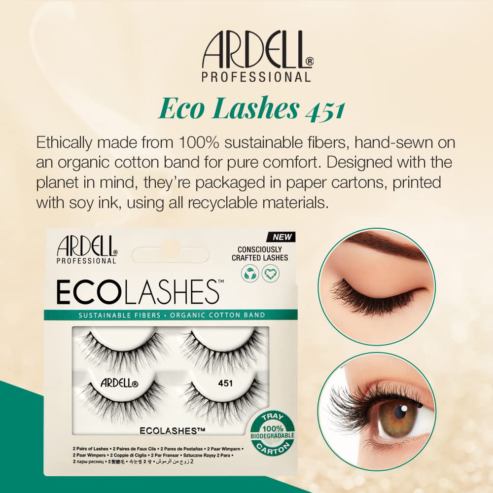 Ardell Eco Lashes 451 vegan fibers for a feather-light daily look