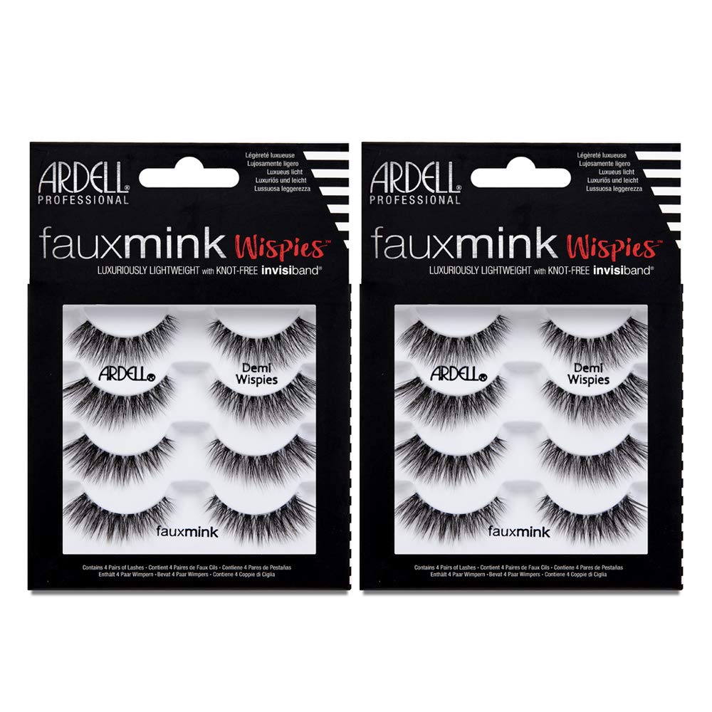 Ardell Faux Mink Demi Wispies 2-pack for travel-ready subtle lash definition.