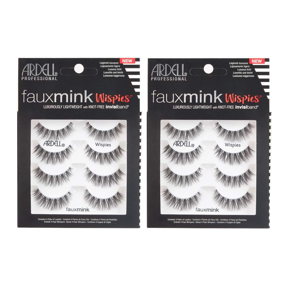 Ardell Faux Mink Wispies bundle showing natural, lightweight lashes for daily glam