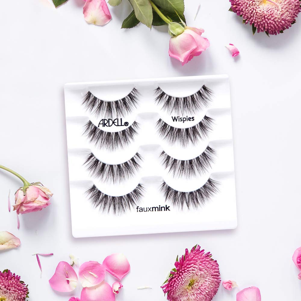 Ardell Faux Mink Wispies pack of four demonstrates reusable lashes for multiple looks