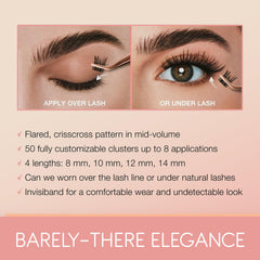 Ardell Naked Clusters 437 application setup demonstrating easy DIY lash cluster application.