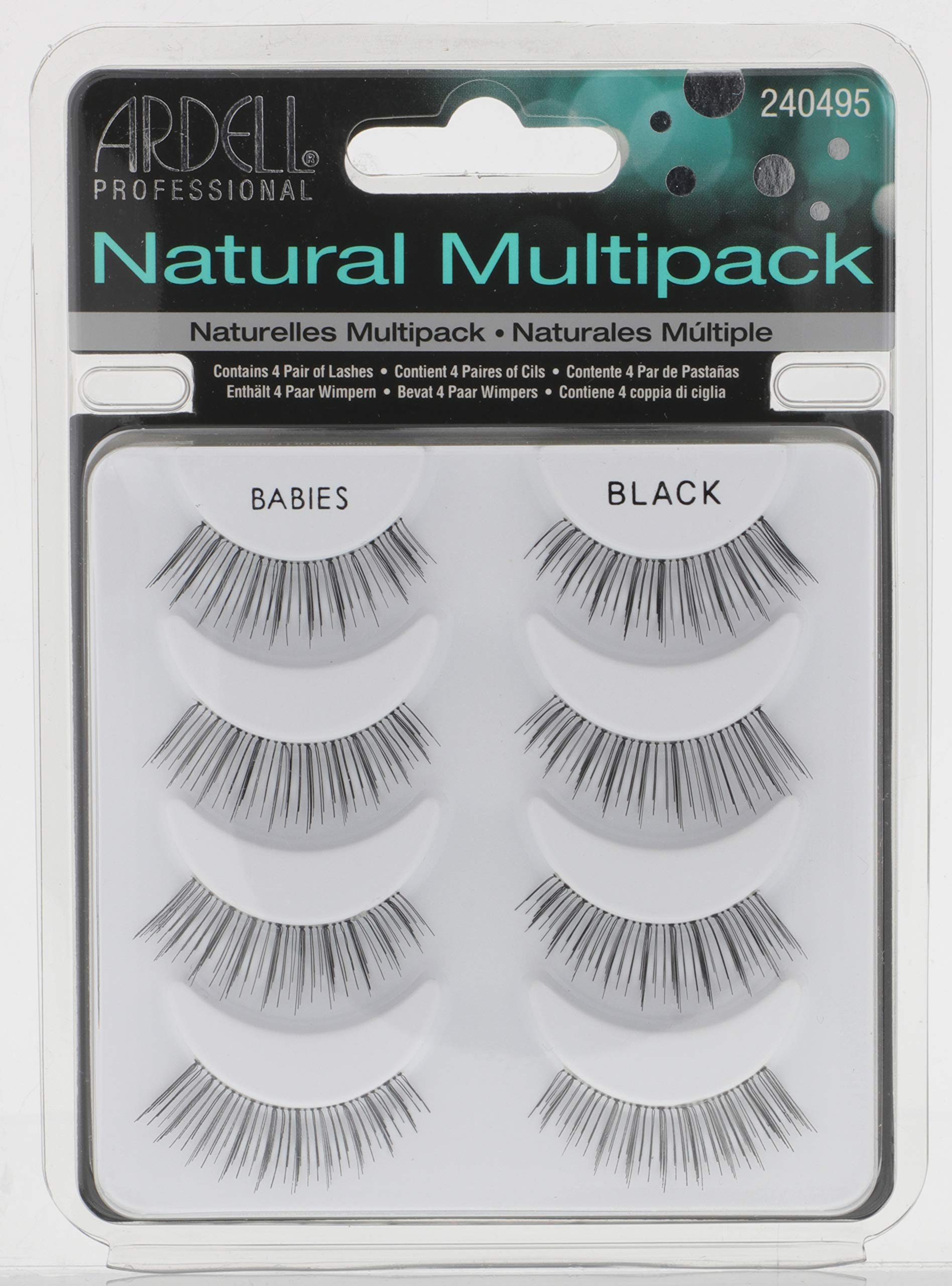 Ardell Natural Babies Black lashes on eye close-up demonstrates easy application