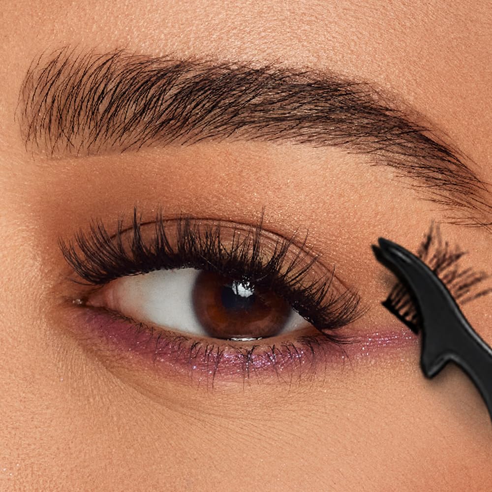 Ardell pink swan applicator helps fuse clusters with lashes for a clean blend.