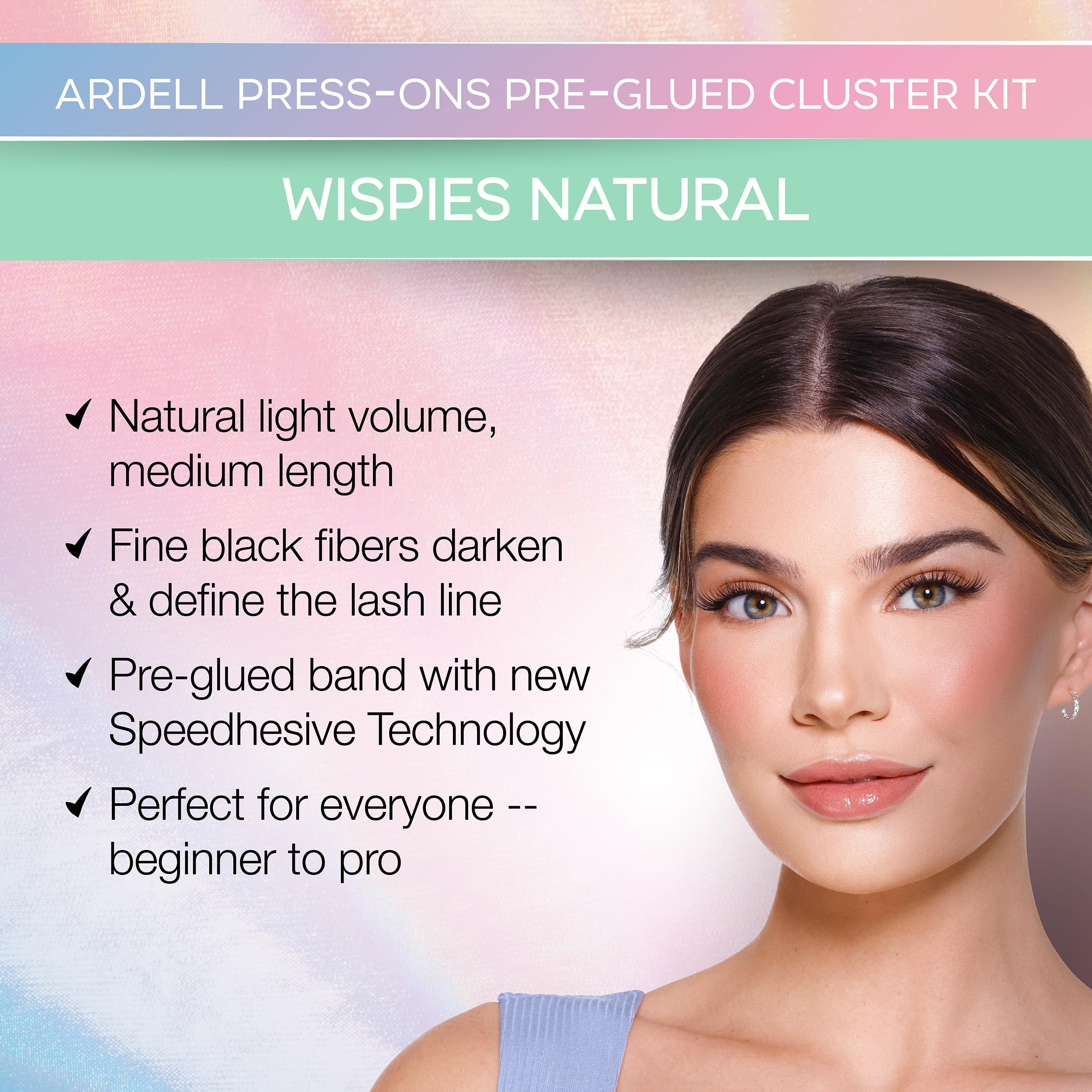 Ardell Press On Lashes Wispies Natural underlash application for a seamless, hidden-band finish.