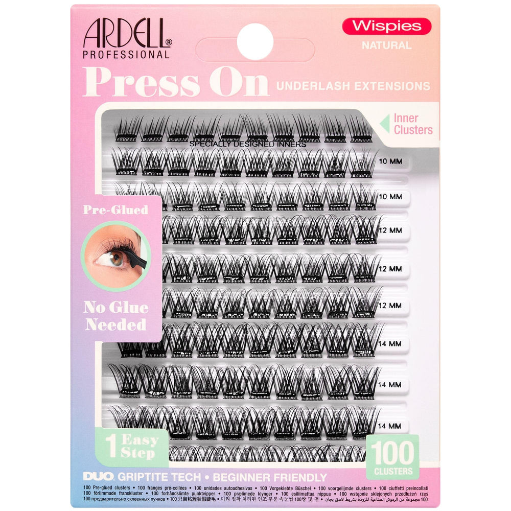 Ardell Press-On Lashes Wispies Natural underlash clusters for easy, seamless natural volume.