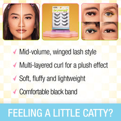 Lashes with multi-layered curl for natural lift.