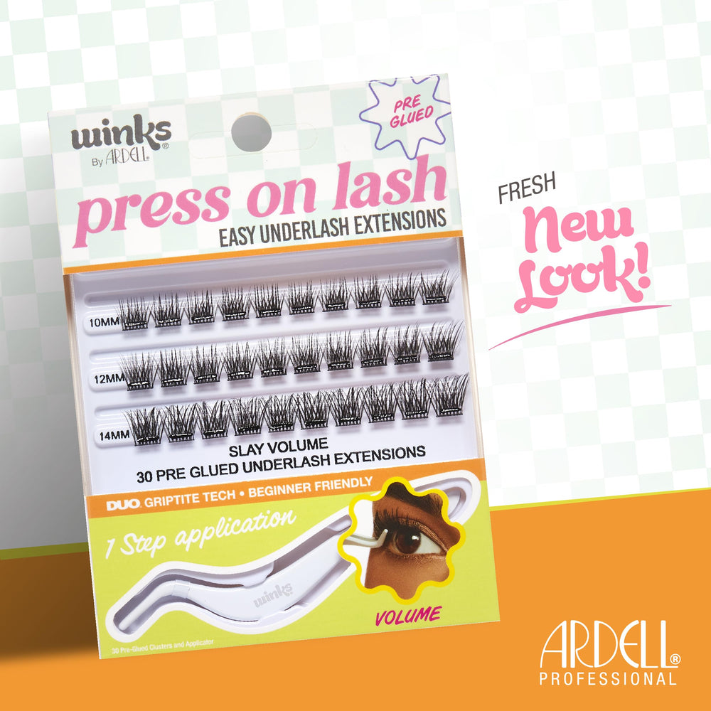 Ardell Winks volume lash clusters create a crisscross, fuller look for day-to-night eyes.