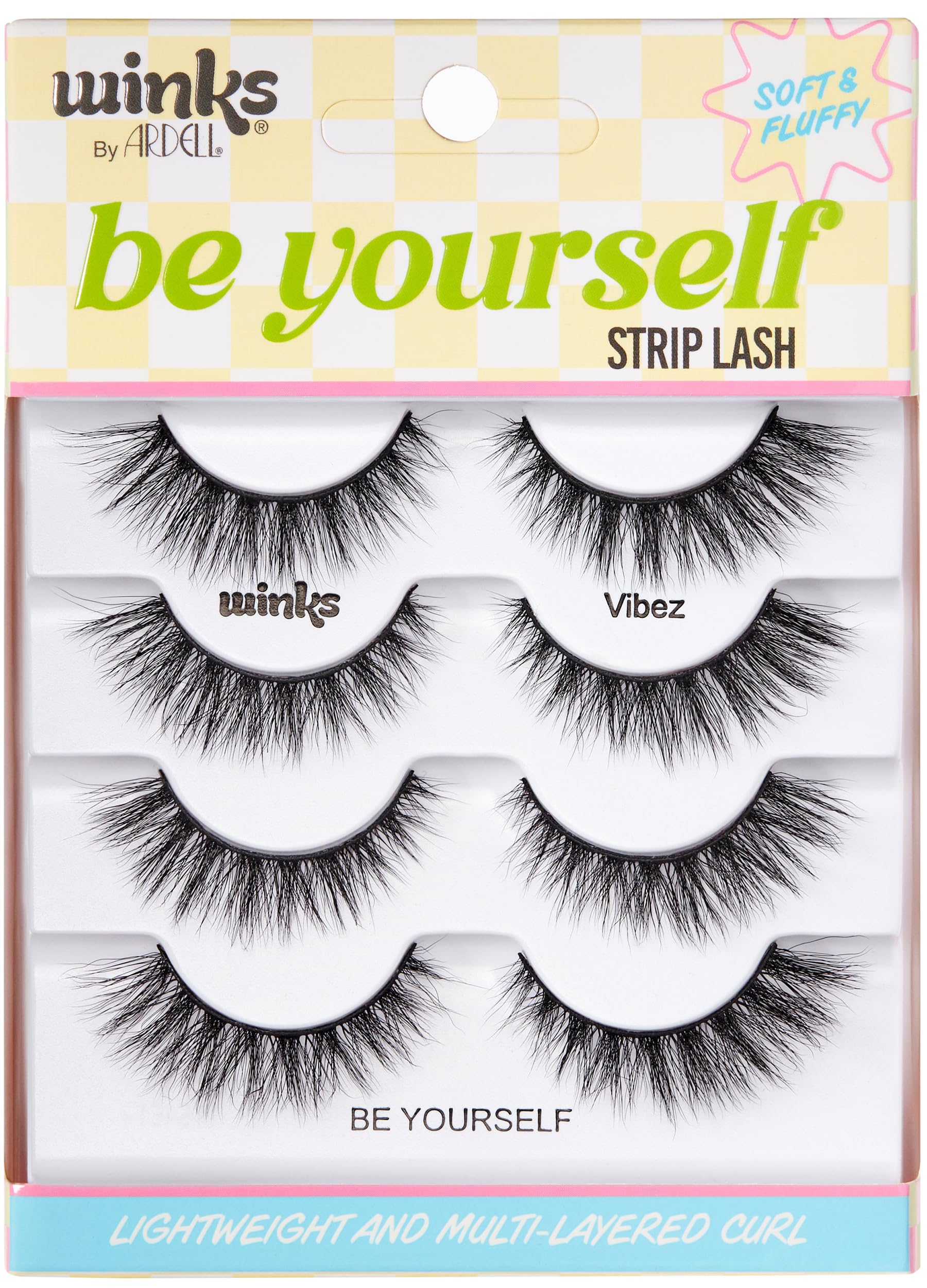 Ardell Winks Wish style lashes for a natural, fluttery look.