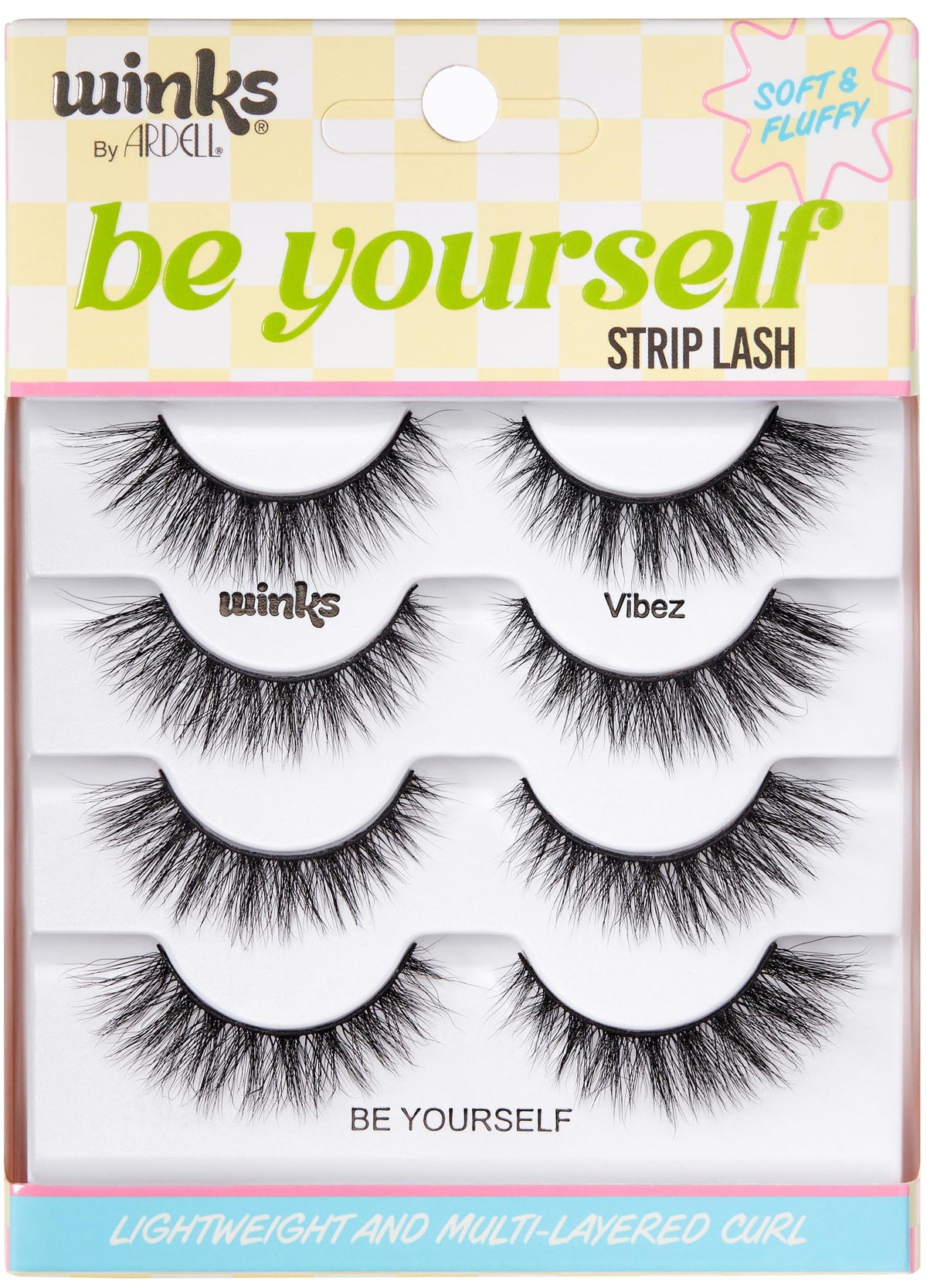 Ardell Winks Wish style lashes for a natural, fluttery look.