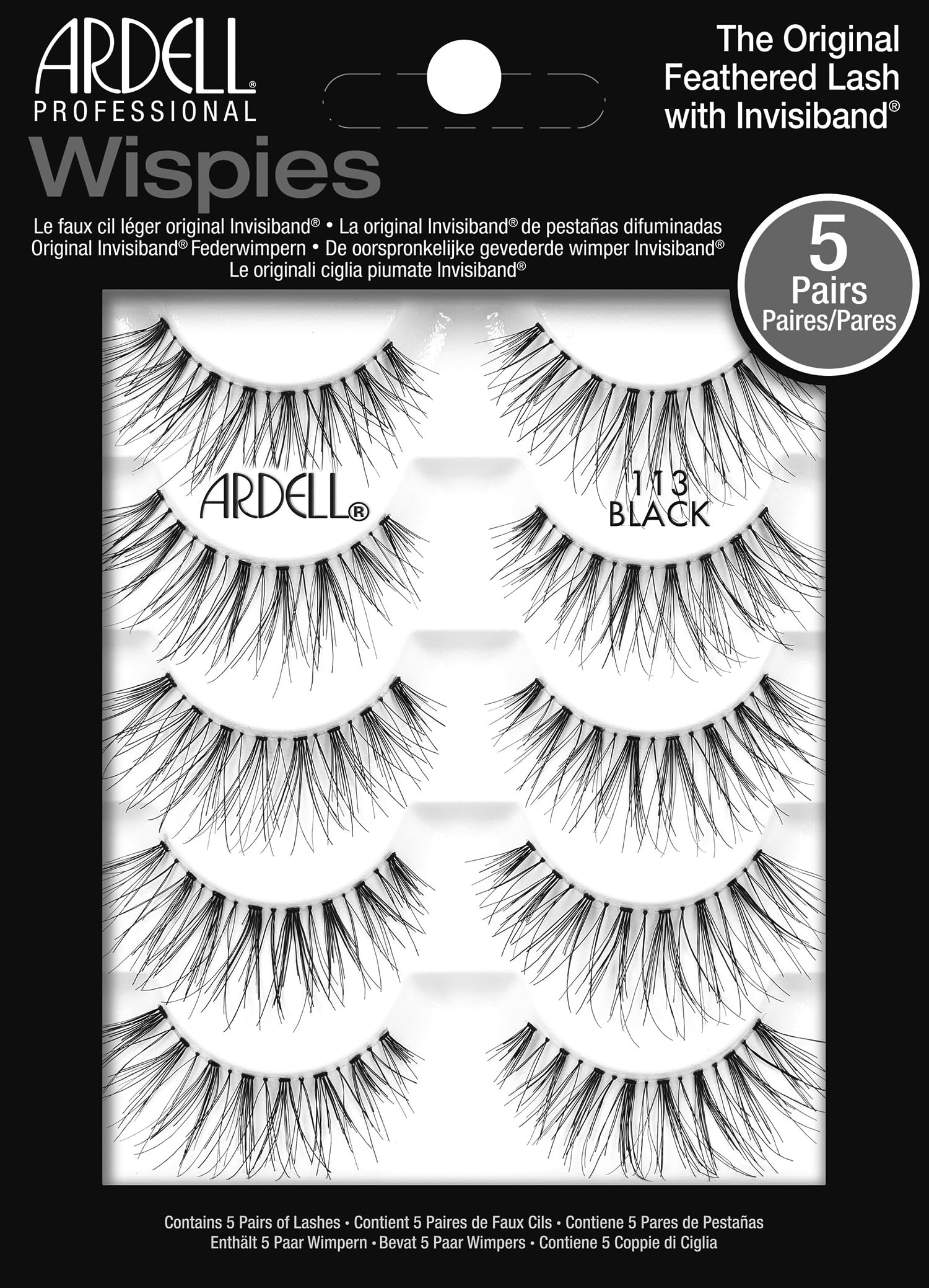 Ardell Wispies 113 lash-strip close-up shows natural lift for daily wear.