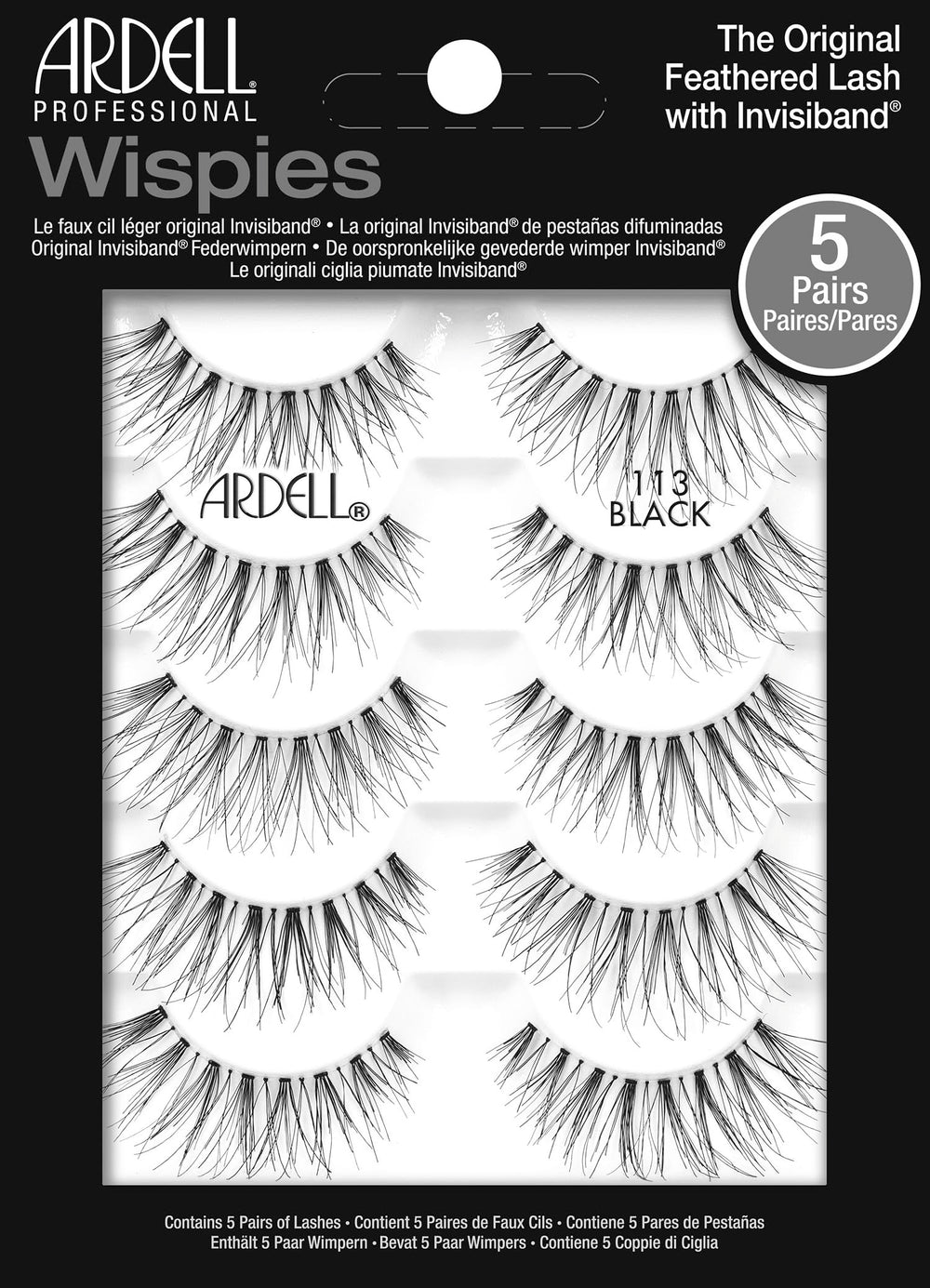 Ardell Wispies 113 lash-strip close-up shows natural lift for daily wear.